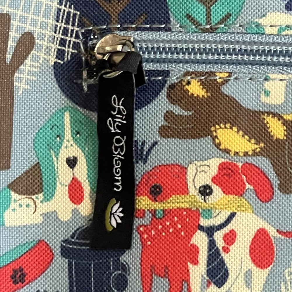 Lily Bloom Shoulder Bag Who Let the Dogs Out Multi Pocket 3 Compartments - Picture 5 of 16